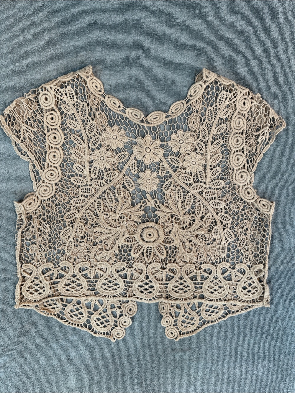 Lace Crochet Cap Sleeve Cardigan - Picture 2 of 4